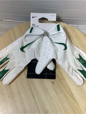 Nike Vapor Jet 8.0 Football Gloves Unisex XL White/green NWT.